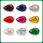 Colorful gemstone collection in a grid