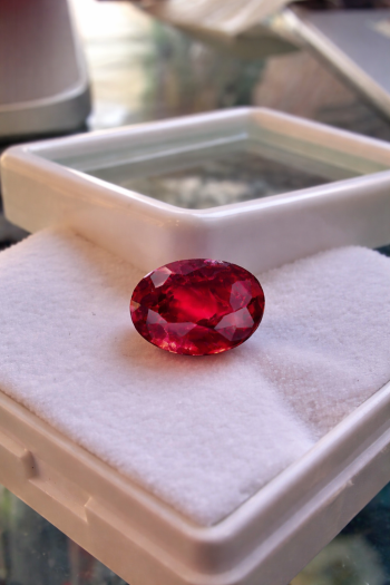 Natural Oval Cut Ruby Stone – Deep Red Certified Gemstone (VZC) 3.1 Carat