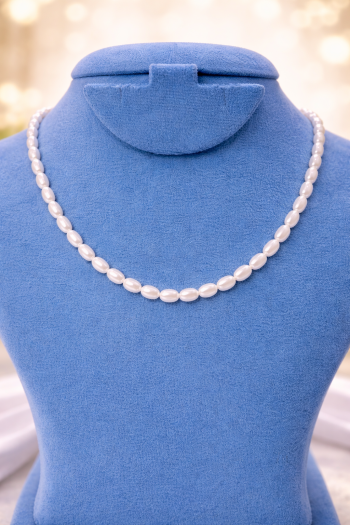 Natural Pearl Necklace – Elegant White Pearl Maalai for Women | Classic Pearl Jewellery