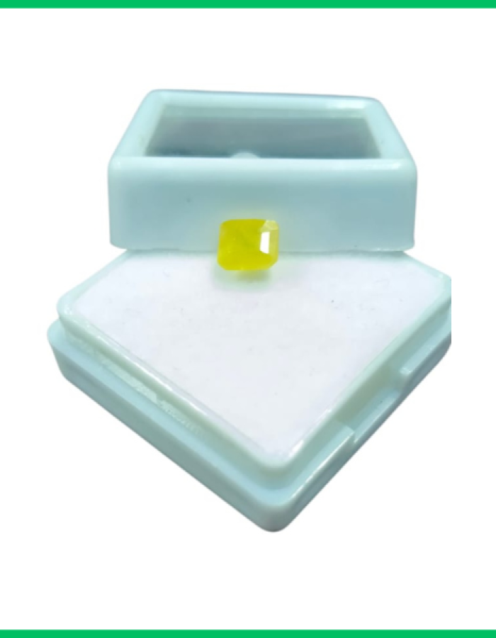 Natural Glossy Yellow Sapphire Square Cut 1.35 CT (UPI)